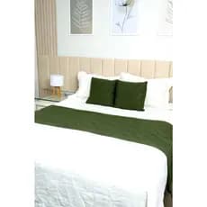 Kit Peseira + 2 Capas Almofadas Quadradas V Tricot Quarto Decoração Elegante Manta Xale 3 peças