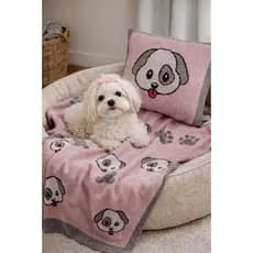 kit Manta + 1 Capa Almofada Para Caminha Pet Cachorro Dog Fofo Mantinha Tricot Cama Animal Estimação
