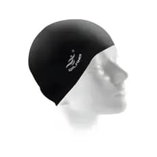 Touca Natação Profissional Silicone Premium Preta Adulto Unissex Confortável Piscina
