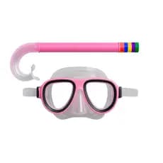 Máscara Snorkel Rosa Mergulho Infantil Piscina Praia Vedação Conforto JustGoFit
