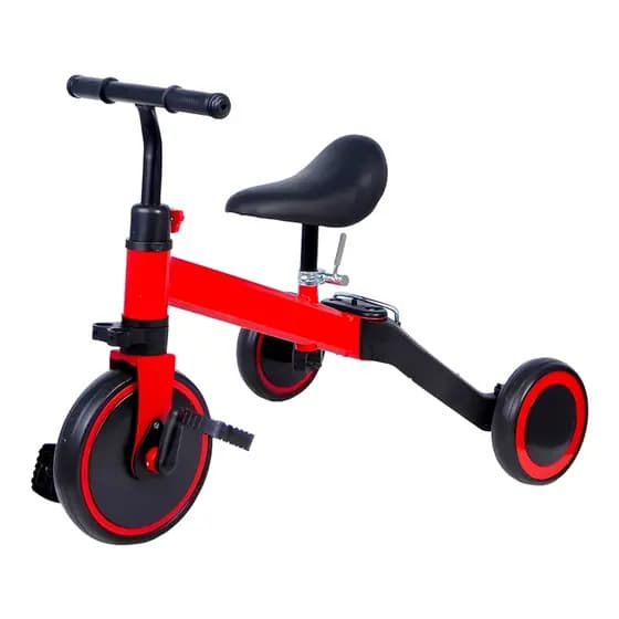 Bicicleta Equilíbrio Infantil Triciclo 3 Em 1 Ajustável Seguro Pedal Dobrável