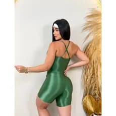 Macaquinho Fitness Treino Academia Com Bolso Confortável Feminino Alças Finas