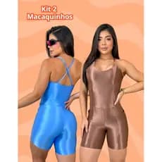 Kit 2 Macaquinhos Fitness Com Bolso Confortável Treino Feminino Academia Alças Finas
