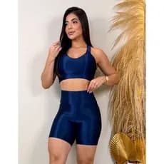 Conjunto Fitness Feminino | Short com Bolso Profundo + Top Para Academia Treino Corrida
