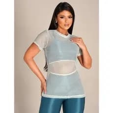 Blusa Arrastão Fitness GG Feminina Academia Sobreposição Para Treino