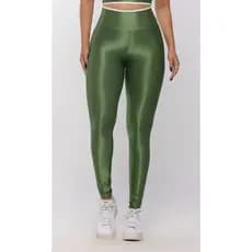 Calça Legging Fitness Para Academia Zero Transparência Alta Compressão Preta Verde militar