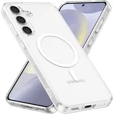 Capa Capinha Magnética Para Galaxy S24 Normal E Outros, Case Transparente Com Carregamento Por Indução