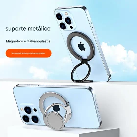 Suporte magnético 2 em 1 com anel, suporte para celular MAGSAFE para uso em carro e mesa