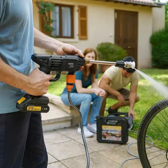 Lavadora Alta Pressão Jato Forte Limpeza Calçada Carro Moto Jardim Esguicho Regulável