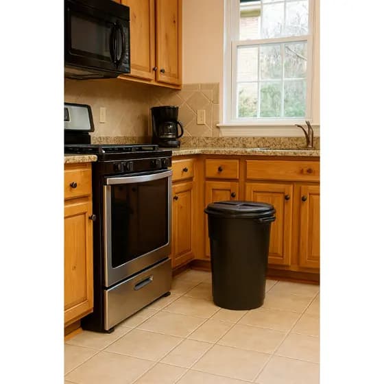 Lixeira Cesto Preto Grande 35L 60L Com Tampa Multiuso Robusta Resistente Cozinha Área Serviço