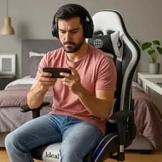 Cadeira Gamer Ergonômica Preta Giratória Reclinável Ajustável Apoio Lombar Cervical Escritório