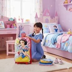 Mala Infantil 3D Rodinhas Multicolorida Princesa Viagem Menina Bagagem Bordo Carrinho Escolar