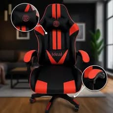 Cadeira Gamer Ergonômica Escritório Preta Giratória Reclinável Ajustável Apoio Lombar Cervical