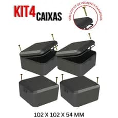Kit 4 Caixa Plástica Proteção Câmera 102x102x54mm Pb-Câmeras 112 C/Ip65 Resistente 5015-K4