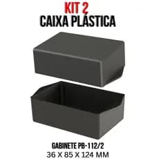 Kit 2 Caixa Plástica Pb-112/2 Gabinete Eletrônico Durável Para Projetos Seguros 5039-K2