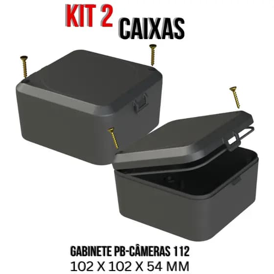 Kit 2 Caixas Herméticas Ip65 Gabinete Pb-Câmeras 112 Para Proteção de Câmeras e Componentes Eletrônicos 5015-K2