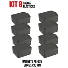 Caixa Plástica Gabinete Para Circuito Eletrônico 80x65x36 Pb-075 Kit 8 5019-K8