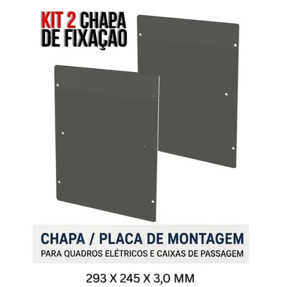 Kit 2 Chapa Placa De Montagem Em Plástico Para Quadro Painel Caixa Passagem 293 x 245 x 3 mm 5018-K2