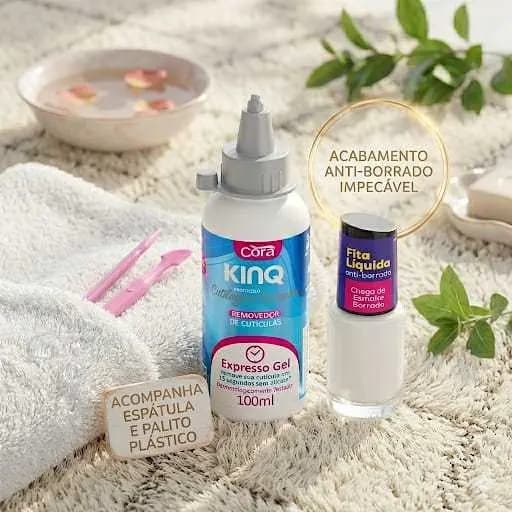 Kit Removedor De Cutículas Instantaneo + Fita Líquida+ Espátula e palito Plastico