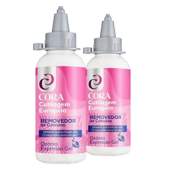 kit com 2 Unidades de Expresso Gel Cora Ozônio Cutilagem Europeia Removedor de Cuticula 100ml