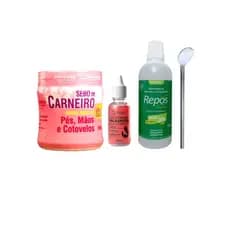 Kit Spa dos Pés Profissional – Repôs 150ml + Loção Milagrosa + Creme Sebo Rhenuks + Espátula Inox 222 | Calosidades, Rac