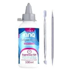 🧡 Kit Kinq Gel Removedor de Cutículas + Espátula Dupla Inox + Palito Duplo Inox | Cutilagem Rápida e Eficiente em Casa