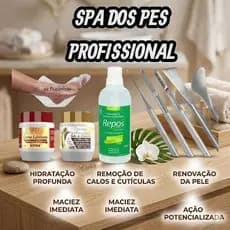 Kit Spa dos Pés Completo + Kit Profissional 5 Espátulas Inox + 10 Botas