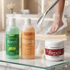 Spa dos Pés Repós AMOLECEDOR de Cutículas 150ml Repos + Amaciante COPAÍBA + 222 + Creme URÉIA + 10 Botas