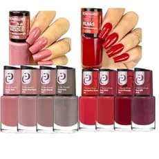 Coleção Sonho Cora: 8 Esmaltes Vermelhos+ 4Tons Nudes10ml Cora