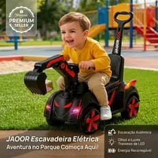 Escavadeira Infantil Elétrica Com Controle De Haste Retroescavadeira Criança Brinquedo Menino Presente Carro Elétrico