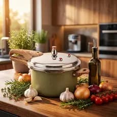 Panela de Pressão com Indução Ceramic Cozinha Elegante 4,2 L Antiaderente Cozimento Verde Botanika