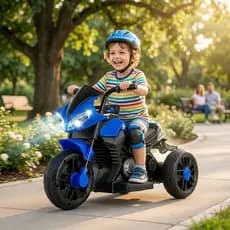 Moto Elétrica Velocity Junior Com Controle Remoto Bateria Recarregável Pedal Brinquedo Criança Presente