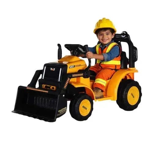 Trator Elétrico Infantil 6V Recarregável Com Pá Escavadeira Luzes E Sons Diversao Brinquedo Seguro Crianca Presente