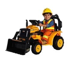 Trator Elétrico Infantil 6V Recarregável Com Pá Escavadeira Luzes E Sons Diversao Brinquedo Seguro Crianca Presente