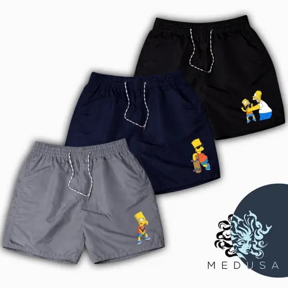 Kit 3 Shorts Bermudas Mauricinho Maculino BART E HME 02, Ideal Para Treino, Academia, Corrida