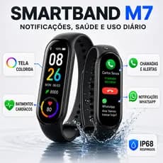 Smartband M7 Relógio Inteligente Smartwatch Notificações Android iOS Batimentos Sono