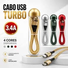 Cabo Usb Tipo C 100cm 3.4a Turbo Reforçado Nylon Trançado