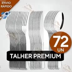 Conjunto Jogo de Talheres 72 peças Aço Inox 24 Faca 24 Garfo e 24 Colheres de Mesa Casa Para Restaurante