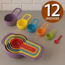 Colheres Medidoras 12 peças Medida, medidor Bolo Cozinha Confeitaria