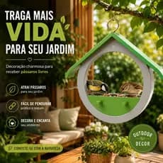 Comedouro Para Pássaros Livres Com Gancho Verde