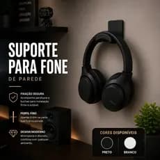 Suporte de Parede para Fone de Ouvido com Fita Dupla Face Alta Resistência Organizador para Headset