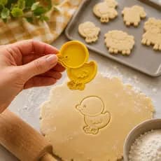 Kit 7 Cortadores Fazendinha para Biscoito e Massinha Kit 9 Peças Carimbo Infantil