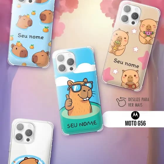 Capa Capinha Case Silicone - Moto G56  - Coleção Capivara