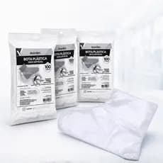 Kit 3 Pacotes C/300 Unidades Bota Plástica Pro pé Descartável Impermeável Higiene Proteção