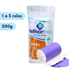 Algodão Hidrófilo Rolo 500g MelhorMed Anvisa Não Estéril Branco Hospitalar Clínica Estética Higiene