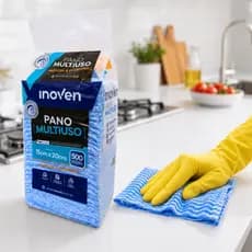 500 Panos Multiuso Perfex Azul Inoven Limpeza Profissional Doméstica Industrial Alta Absorção