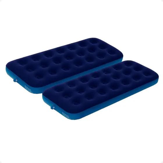 Kit 2 Colchão Inflável Cama Solteiro Camping Com Kit Reparo