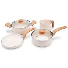 Conjunto de panelas 4 peças Revest+ Cerâmica Premium Antiaderente Vanilla