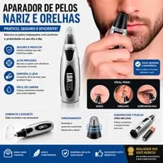 Aparador de Pelos Nariz e Orelhas Portátil Máquina de Cortar Depilador Facial Barba Masculino 🪒