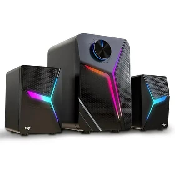 Caixa de Som Desktop 2.1 LED RGB Bluetooth 5.3 Altomex - Caixa de Som PC Subwoofer 6W 🔊✨